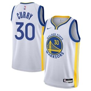 Nike White and Blue Warriors Jersey - Stephen Curry